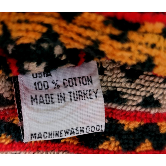 Vintage Cypress Aztec Robe One Size Southwest PrintBoho Bath Terry Cloth Moose - Picture 3 of 13